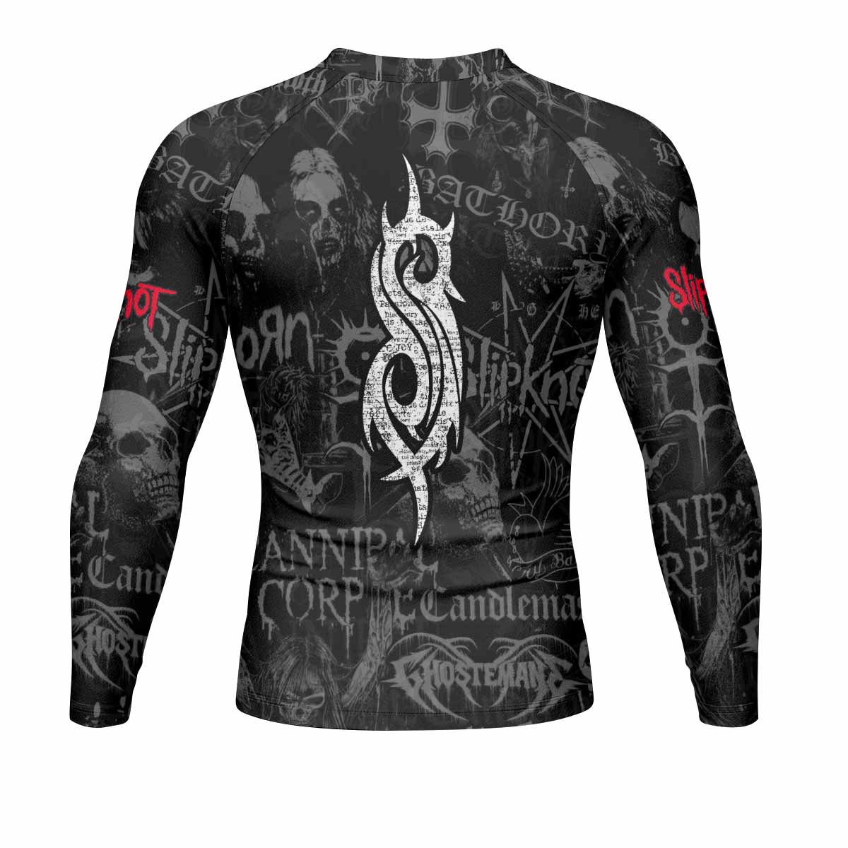 Slipknot Riot Men's Rash Guard Long Sleeve - back view mockup