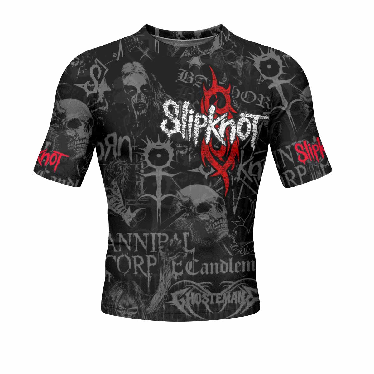 Slipknot Riot Men's Rash Guard Short Sleeve - front view mockup