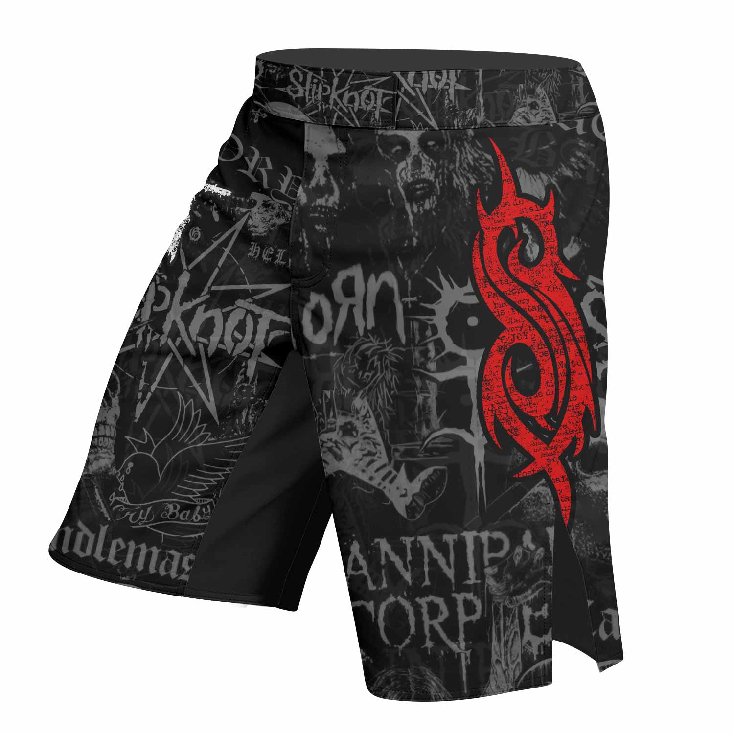 Slipknot Riot Fight Shorts - left side mockup