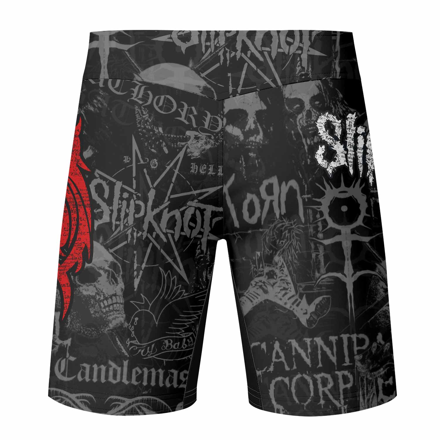 Slipknot Riot Fight Shorts - back view mockup