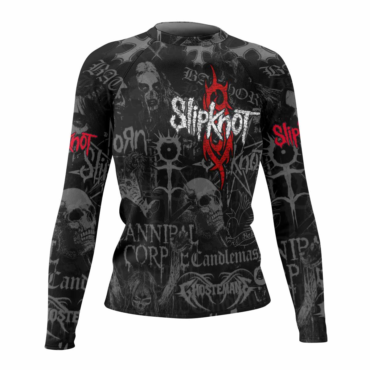 Slipknot Riot Women's Rash Guard Long Sleeve - front view mockup