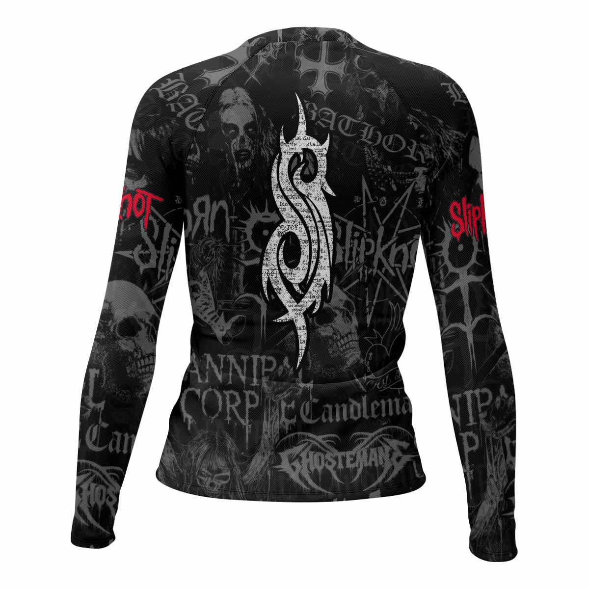 Slipknot Riot Women's Rash Guard Long Sleeve - back view mockup