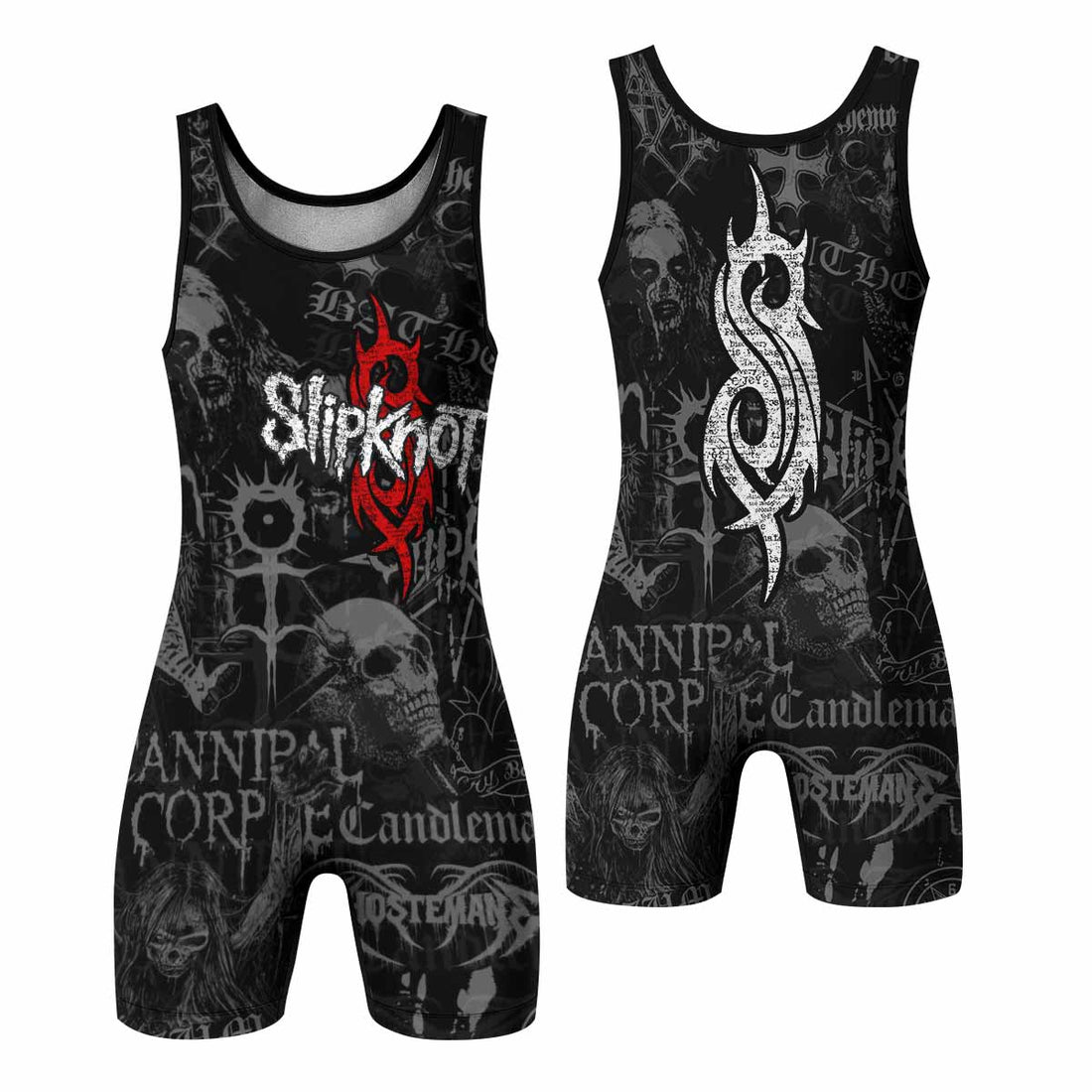 Slipknot Riot Wrestling Singlet - front and back view