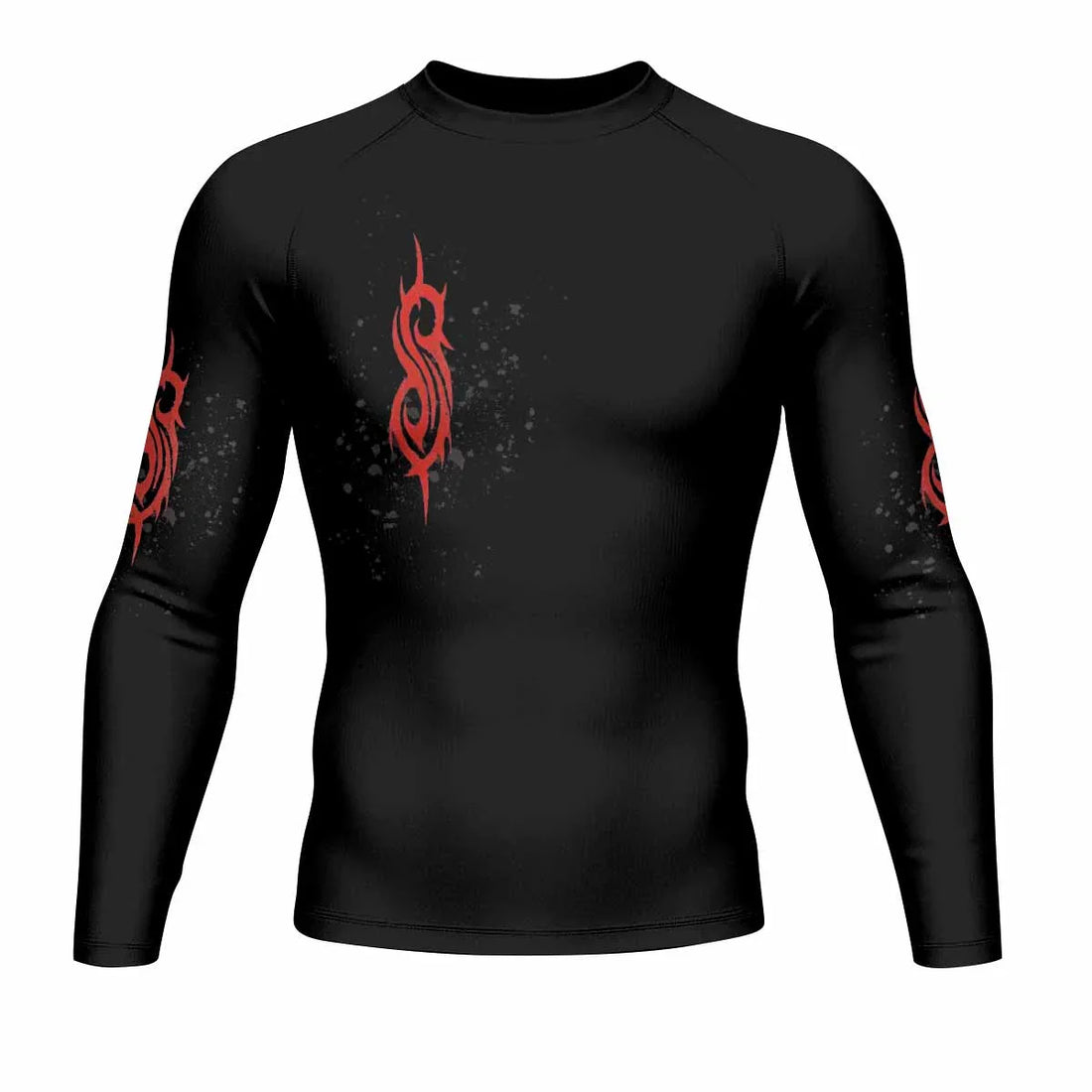 Slipknot Skull Men's Rash Guard Long Sleeve - front and back view