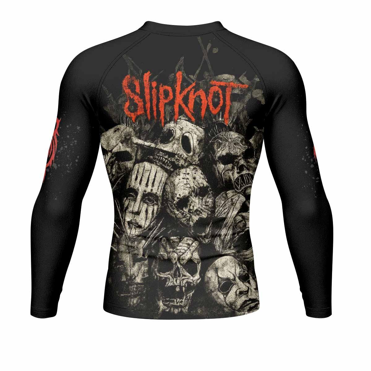 Slipknot Skull Men's Rash Guard Long Sleeve - back view mockup
