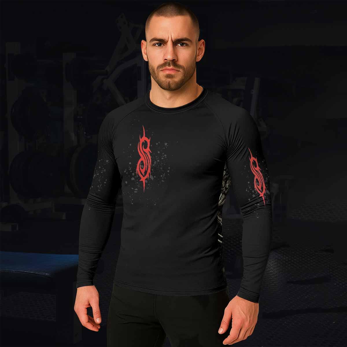 Slipknot Skull Men's Rash Guard Long Sleeve - lifestyle view