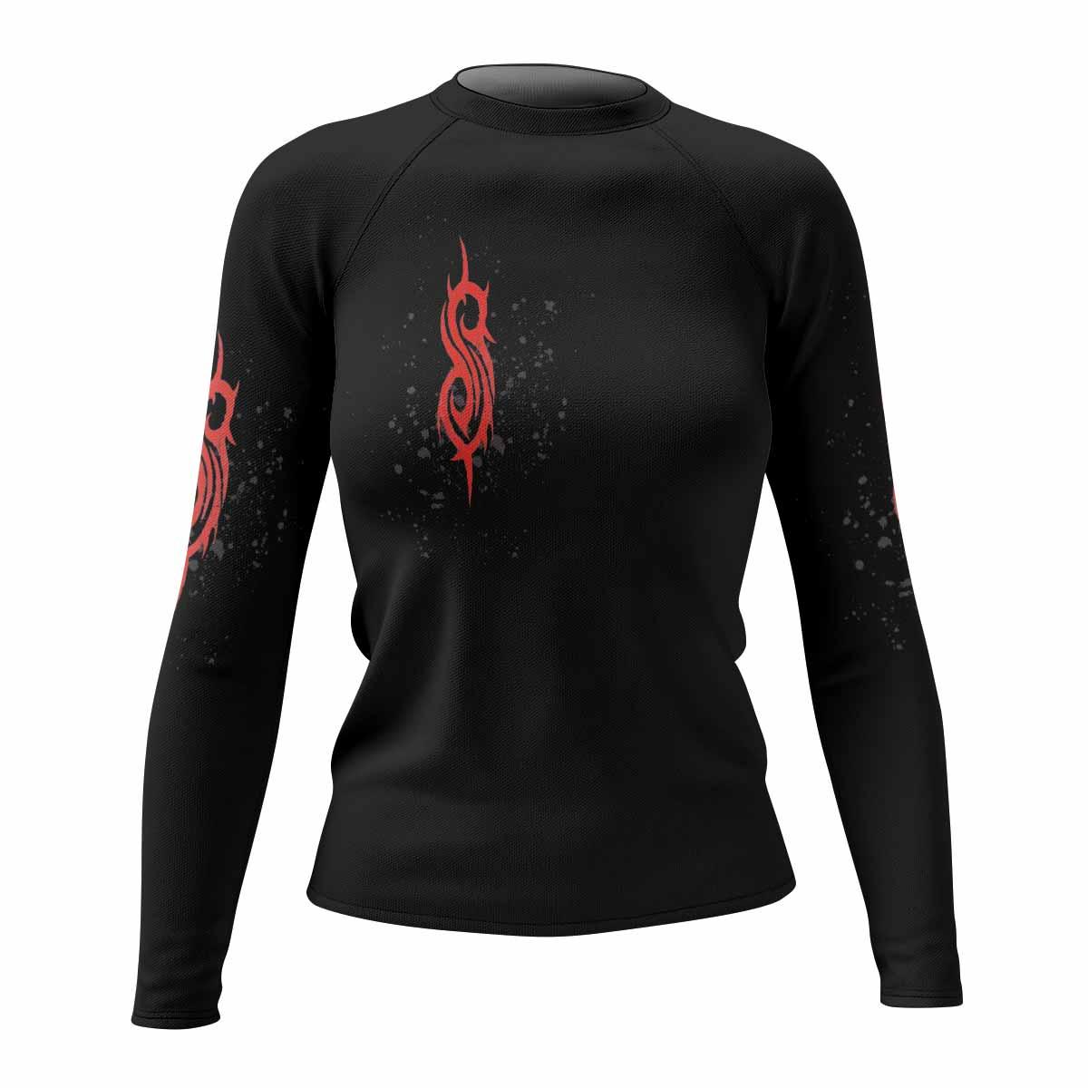 Slipknot Skull Women's Rash Guard Long Sleeve - front view mockup