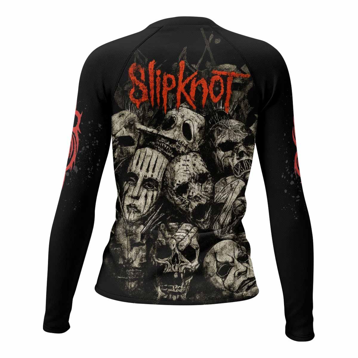 Slipknot Skull Women's Rash Guard Long Sleeve - back view mockup