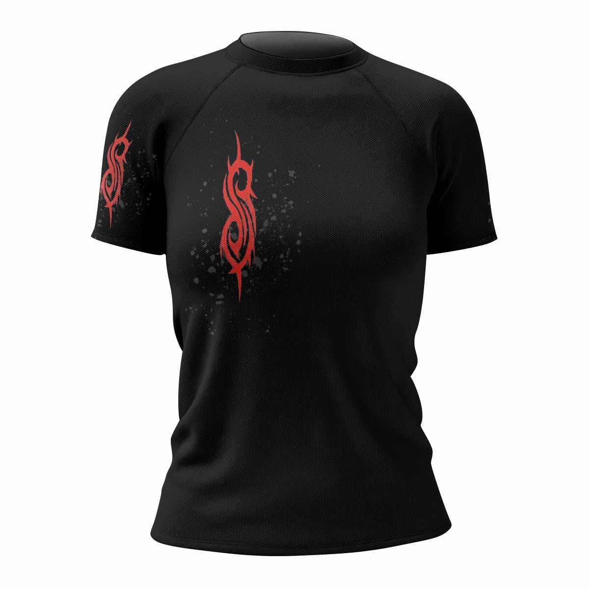 Slipknot Skull Women's Rash Guard Short Sleeve - front view mockup