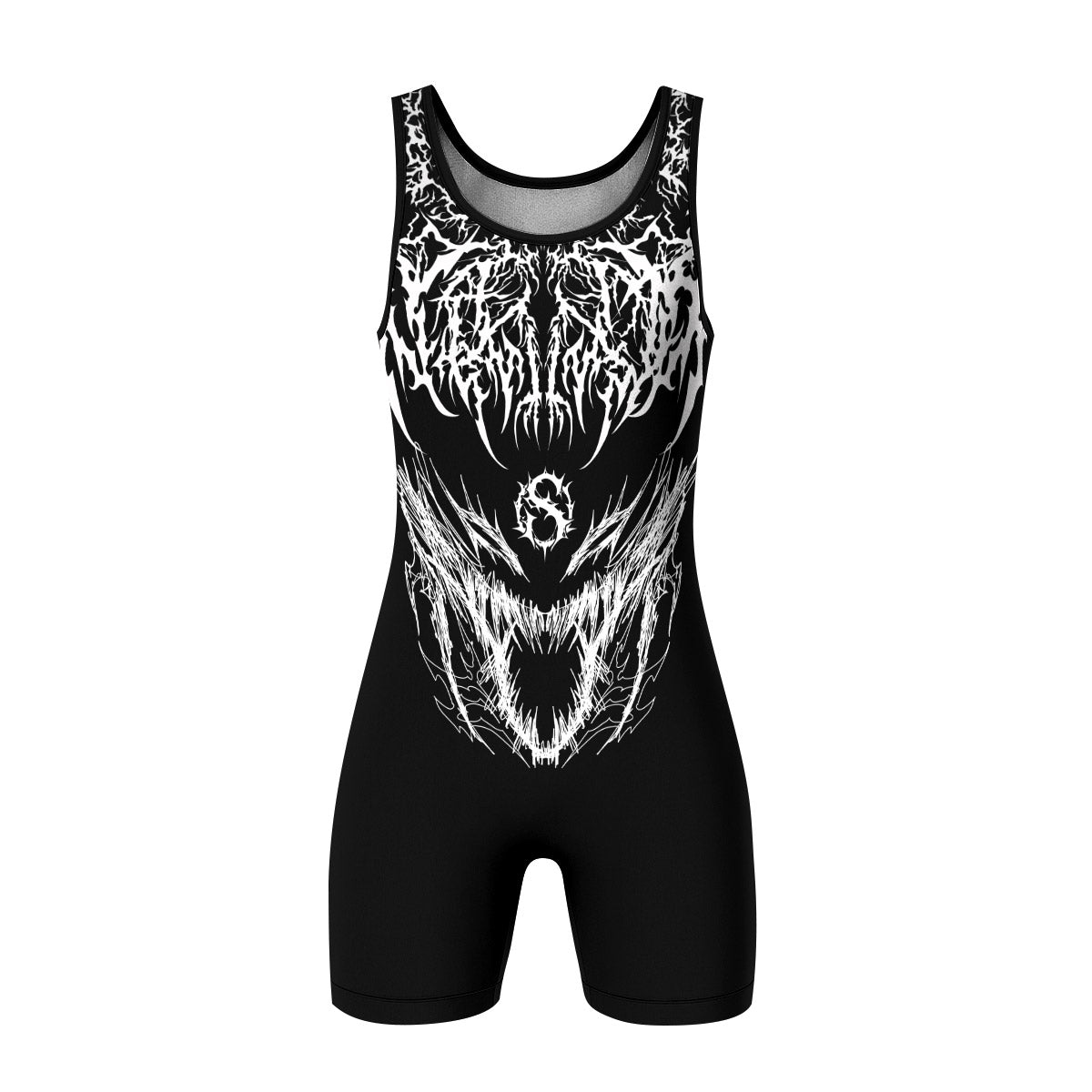 Spine of the Abyss Wrestling Singlet - front view mockup