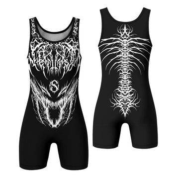 Spine of the Abyss Wrestling Singlet - front and back view