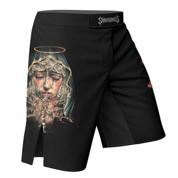 Stigmata Prayer Fight Shorts – right side mockup
