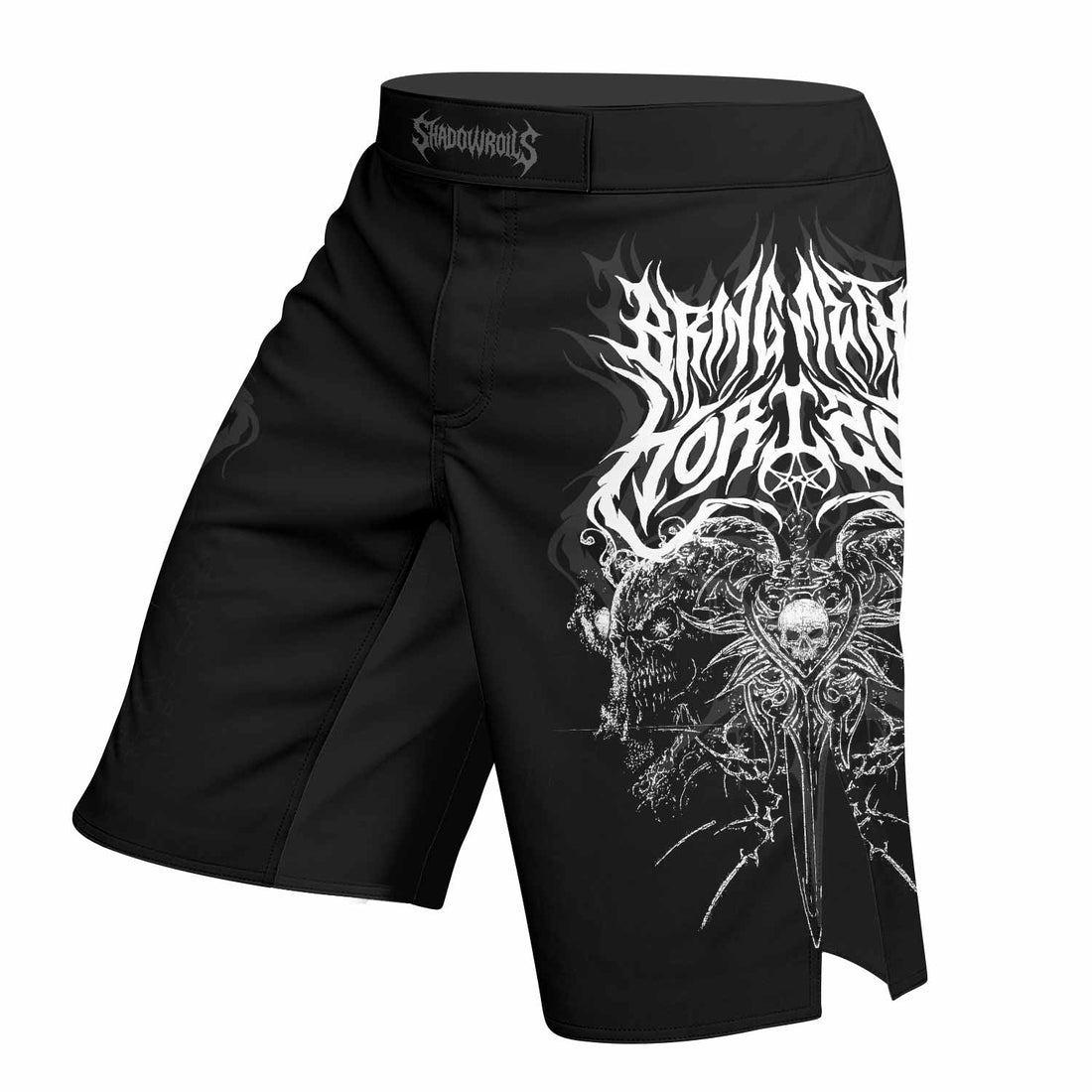 Sword of Chaos Fight Shorts - right side mockup