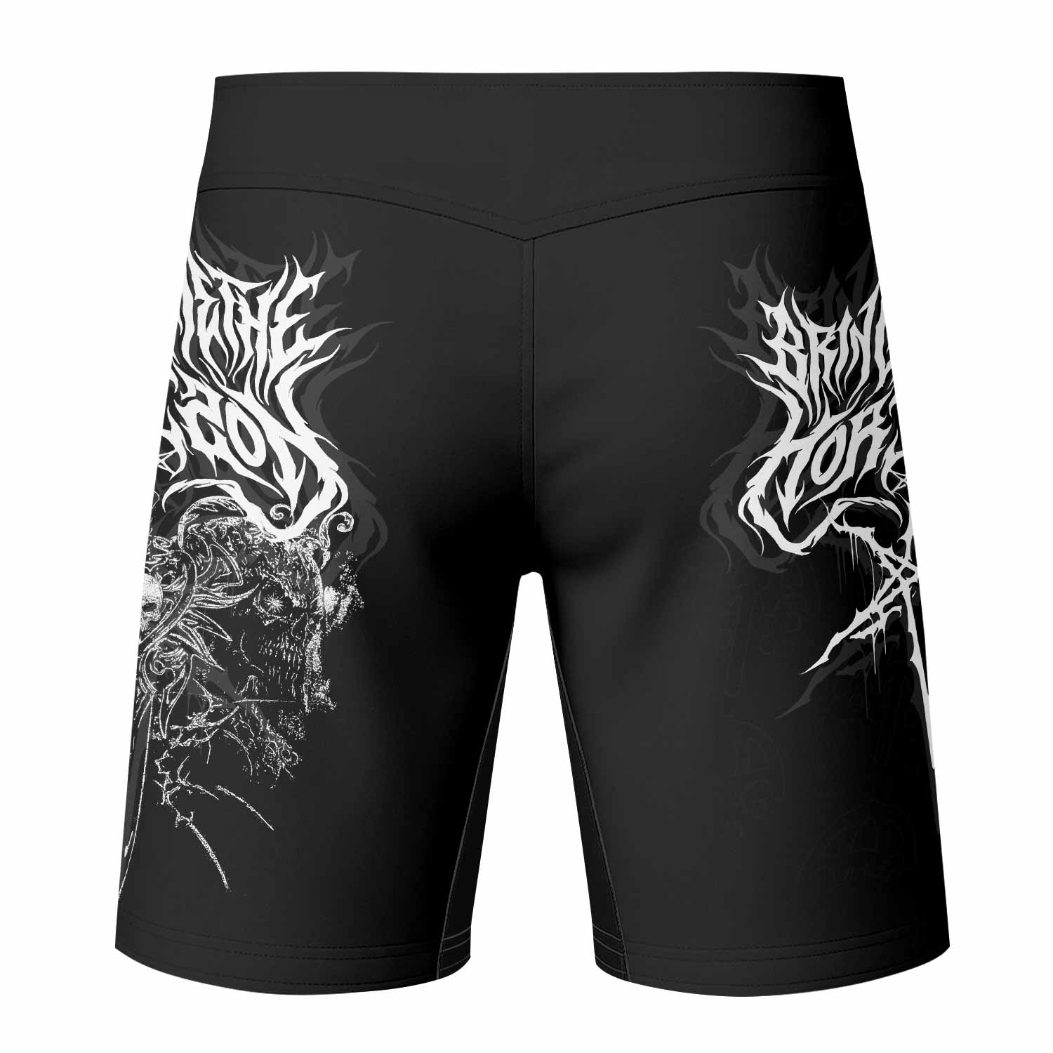 Sword of Chaos Fight Shorts - back view mockup
