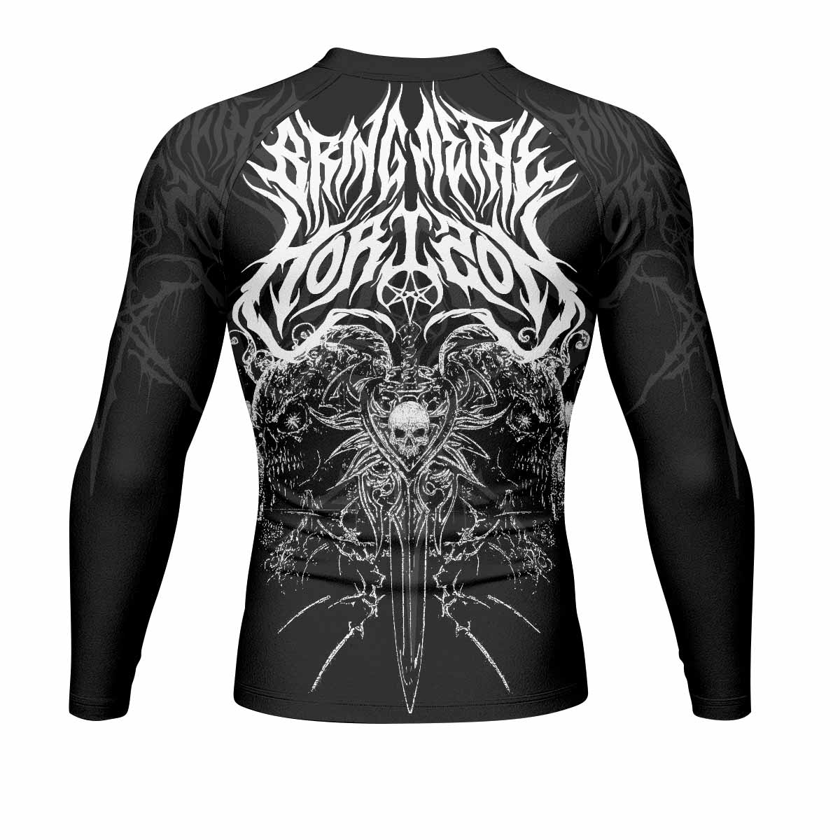 Sword of Chaos Men's Rash Guard Long Sleeve - back view mockup 