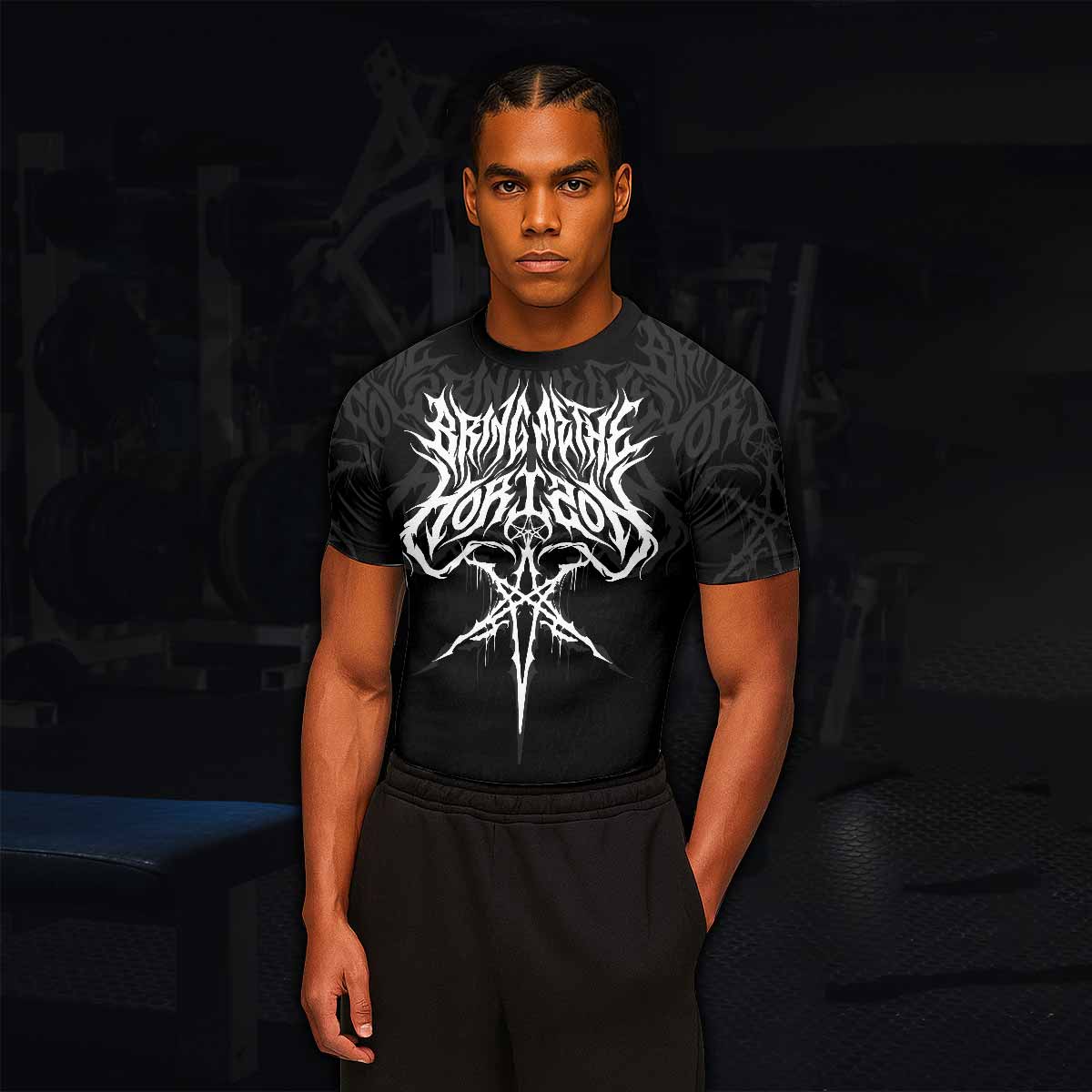 Sword of Chaos Men's Rash Guard Short Sleeve - lifestyle view