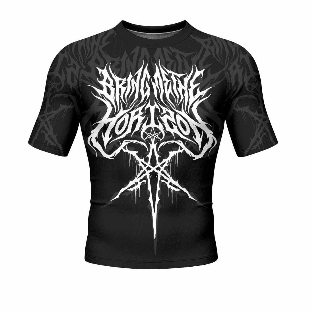 Sword of Chaos Men's Rash Guard Short Sleeve - front and back view