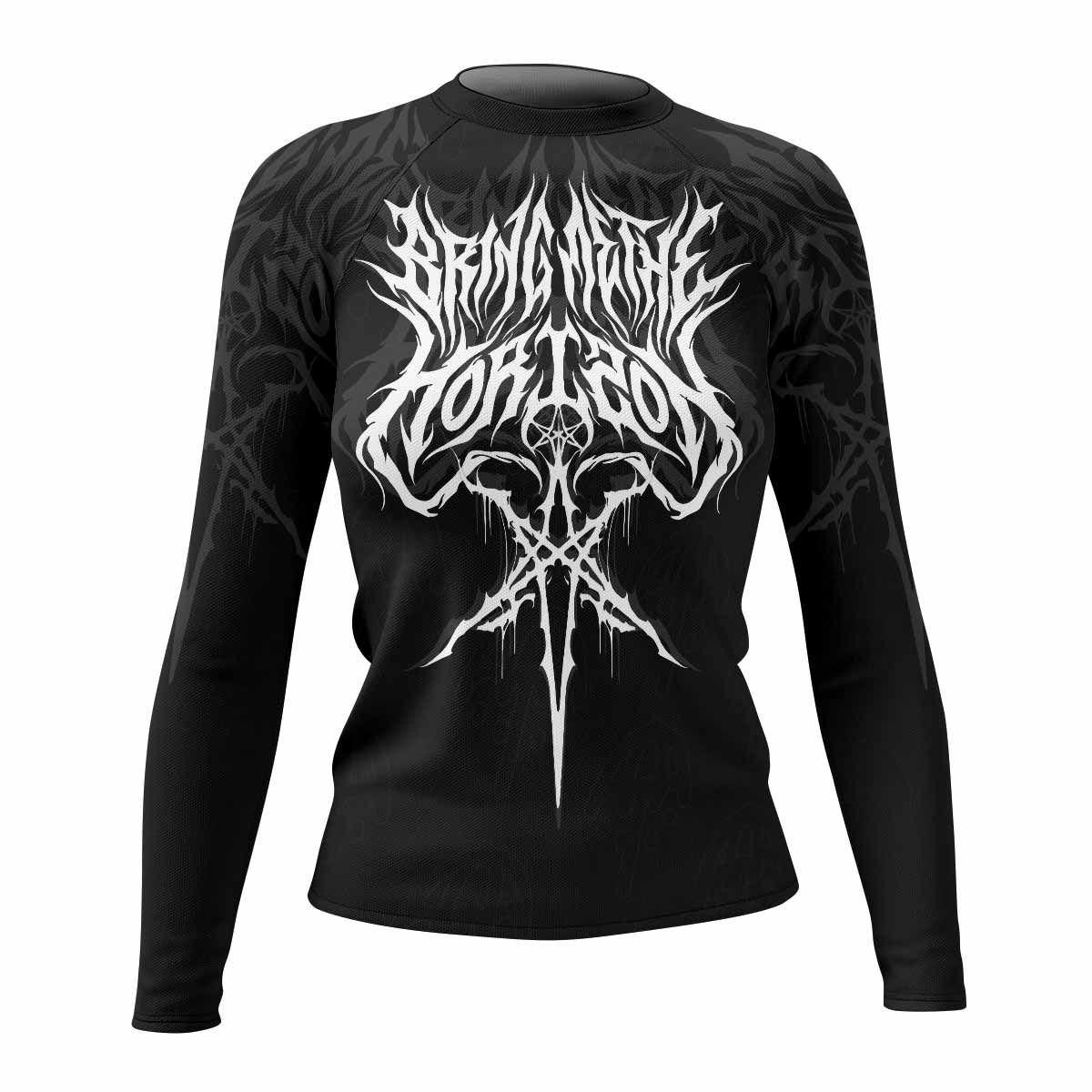 Sword of Chaos Women's Rash Guard Long Sleeve - front view mockup 
