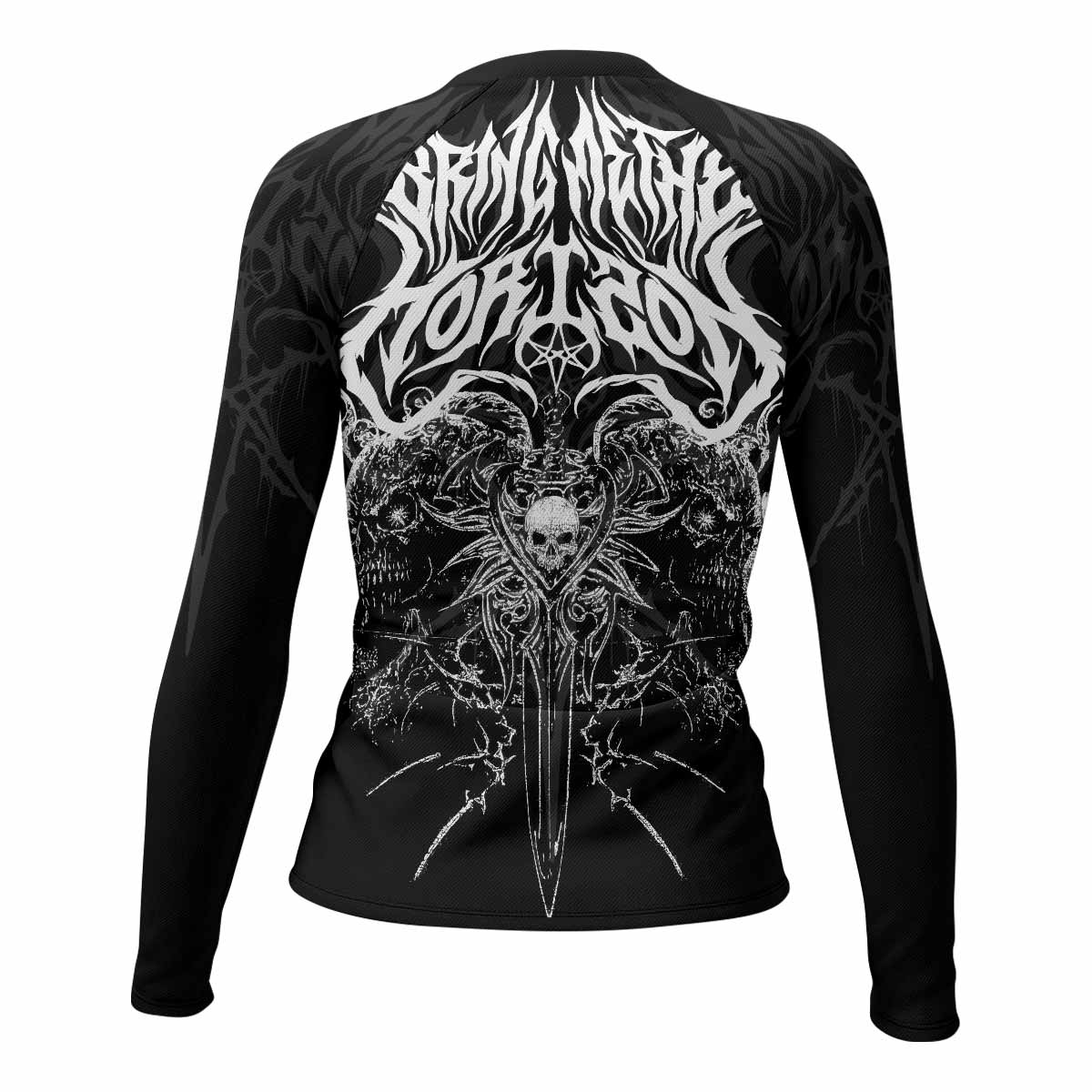 Sword of Chaos Women's Rash Guard Long Sleeve - back view mockup 