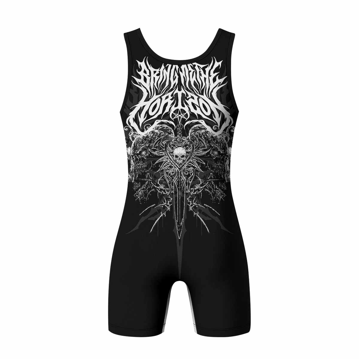 Sword of Chaos Wrestling Singlet - back view mockup 