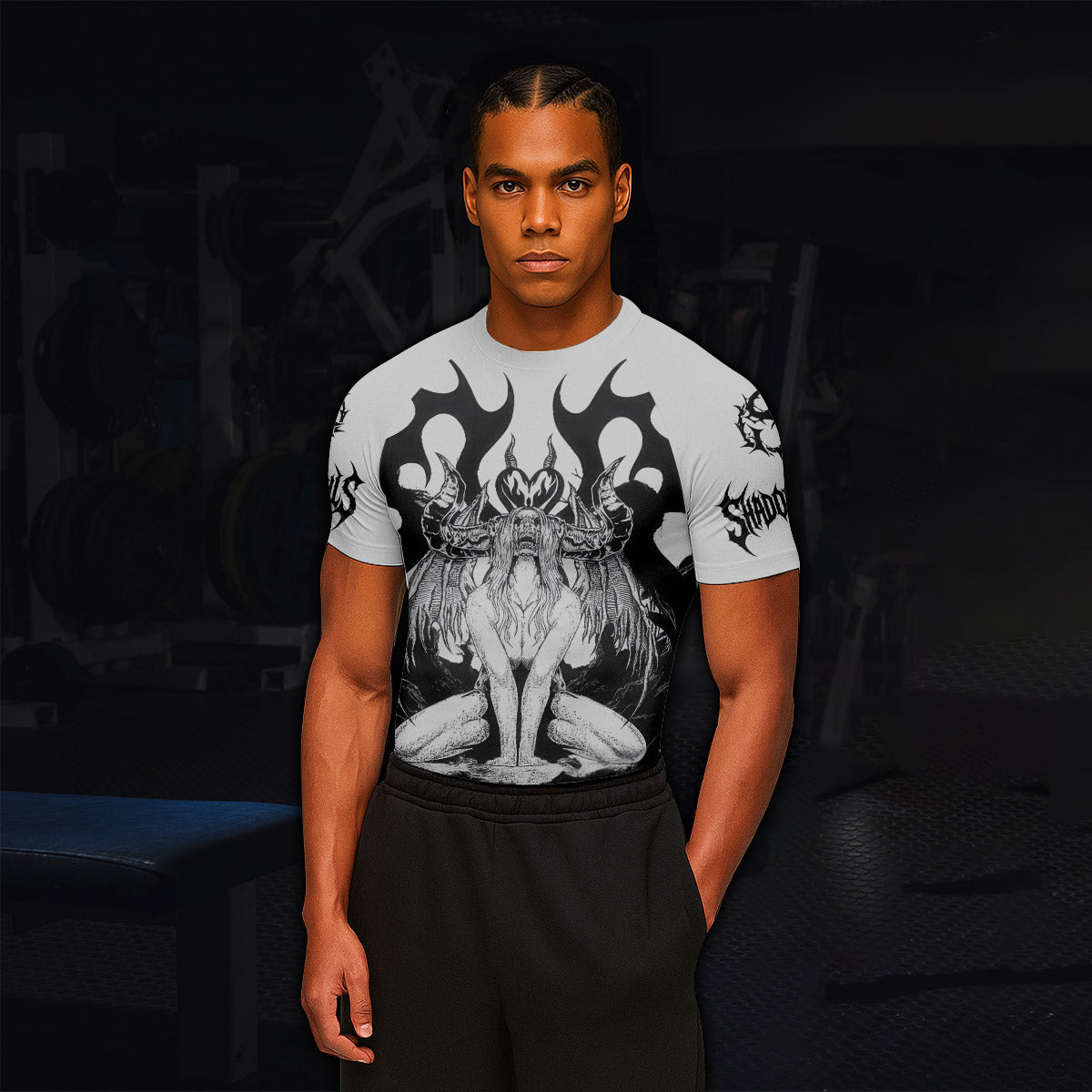 The Forsaken Beast Men’s Short Sleeve Rash Guard - lifestyle view