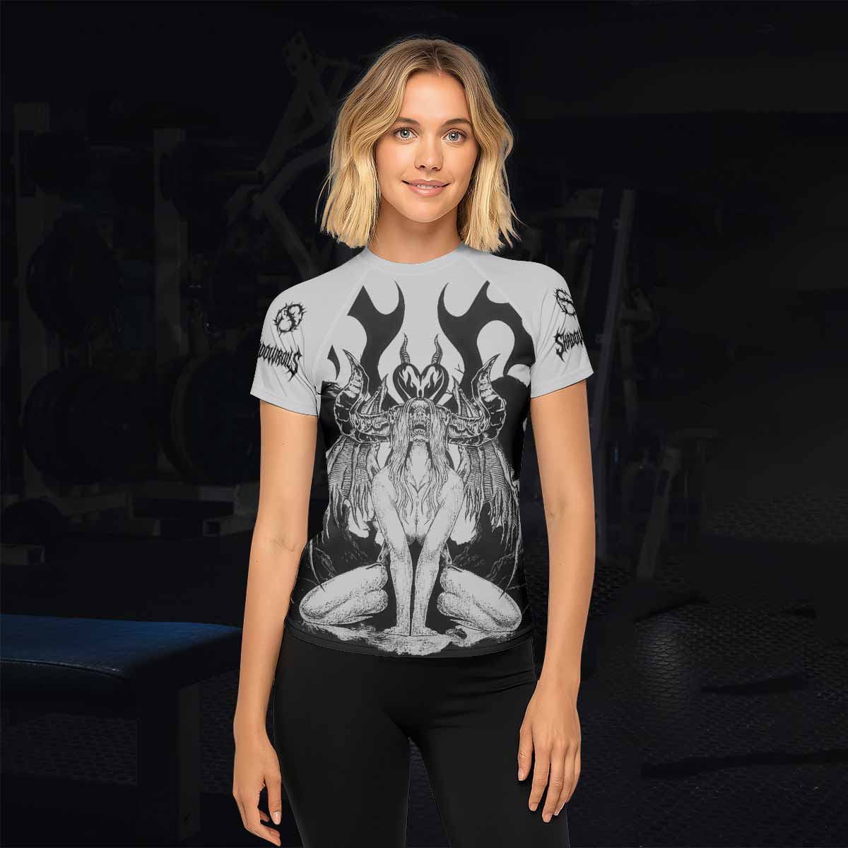 The Forsaken Beast Women’s Short Sleeve Rash Guard - lifestyle view