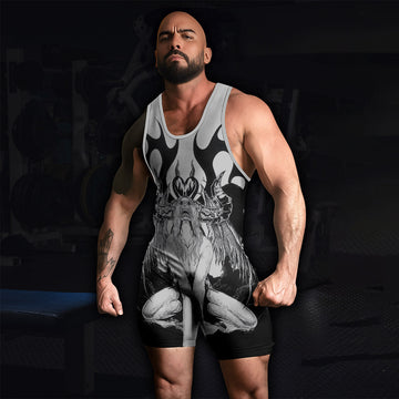 The Forsaken Beast Wrestling Singlet | Satanic Black Wrestling Singlet