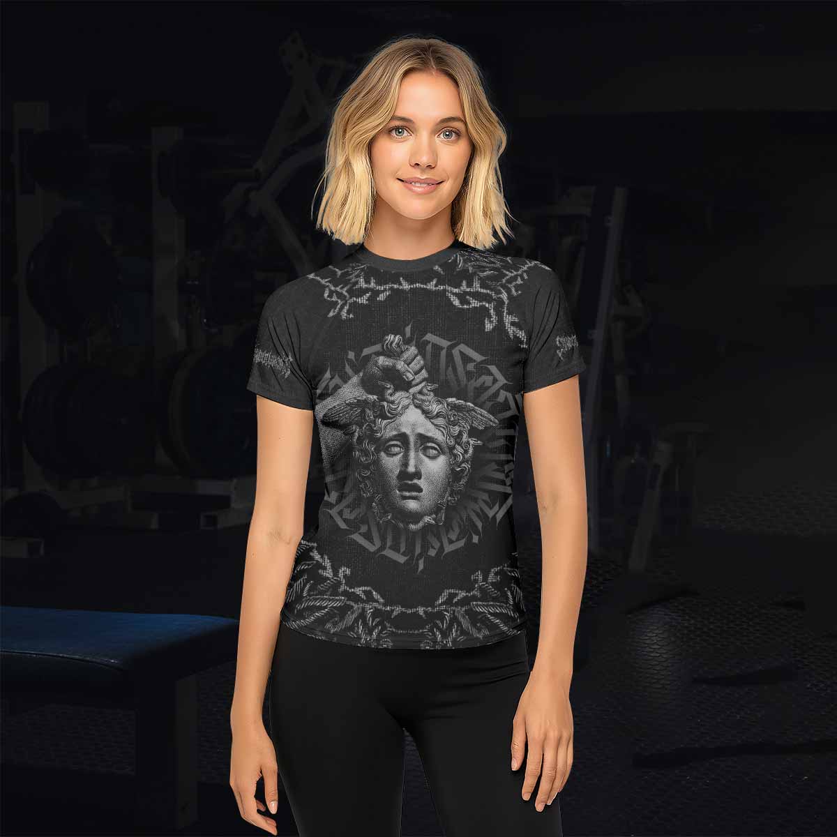 The Monster of Perseus Women’s Short Sleeve Rash Guard - lifestyle view