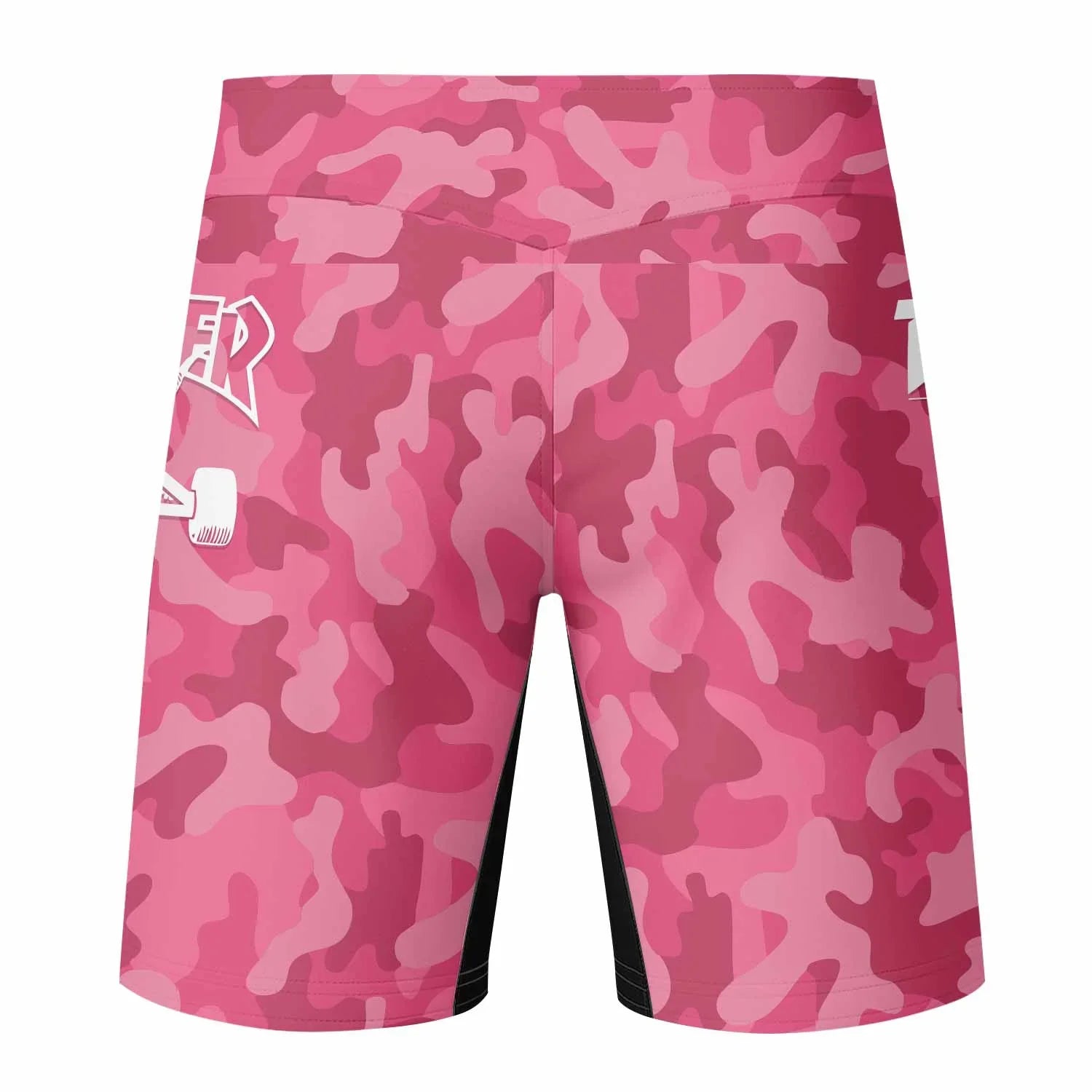 Thrasher Pink Camo Fight Shorts - back view mockup