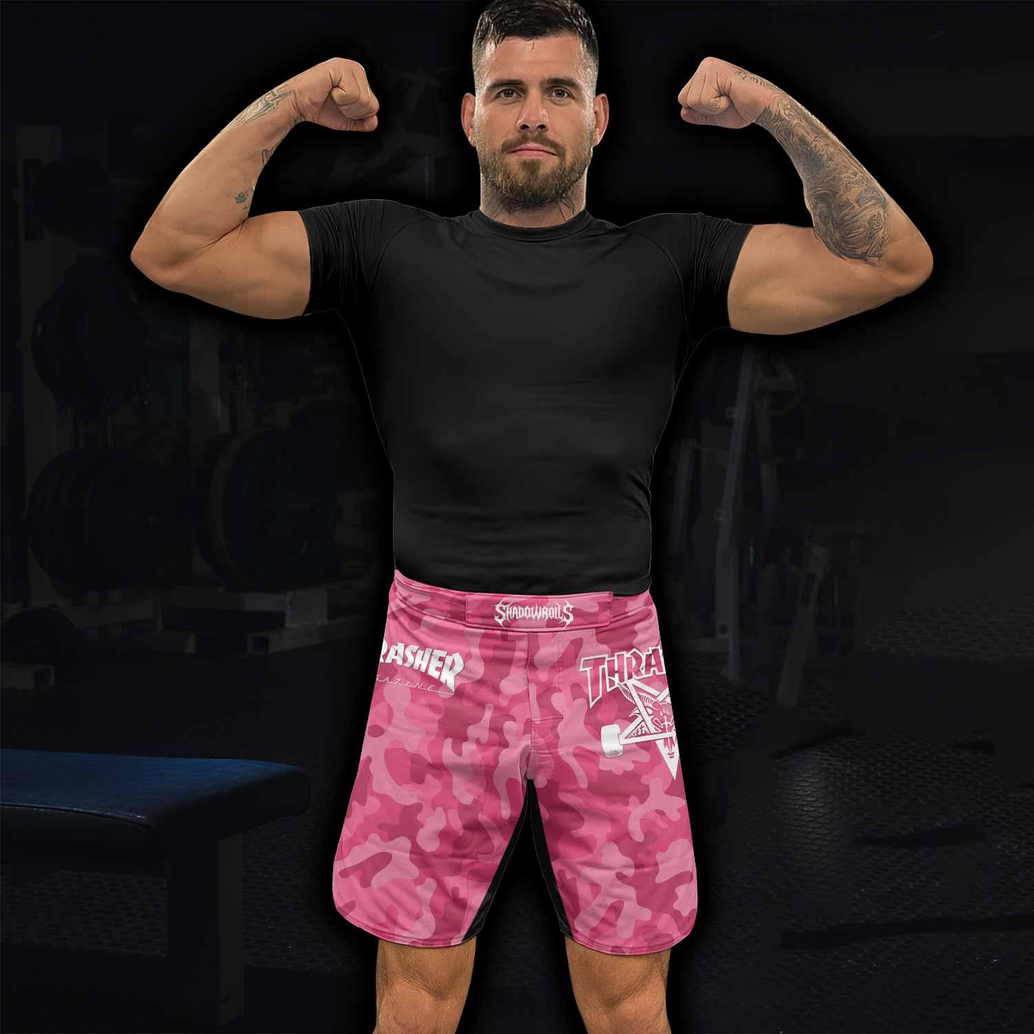 Thrasher Pink Camo Fight Shorts - lifestyle view