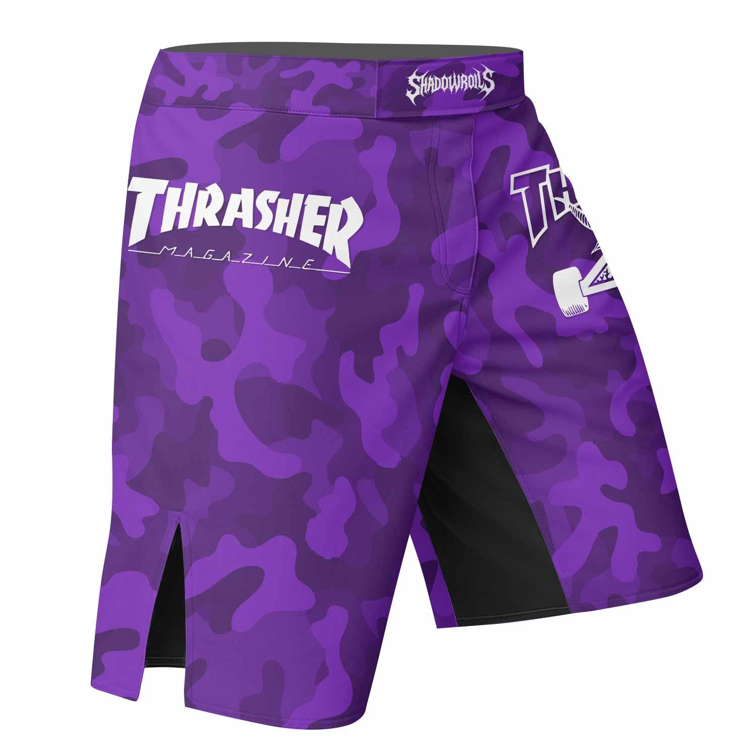 Thrasher Purple Camo Fight Shorts - right side mockup