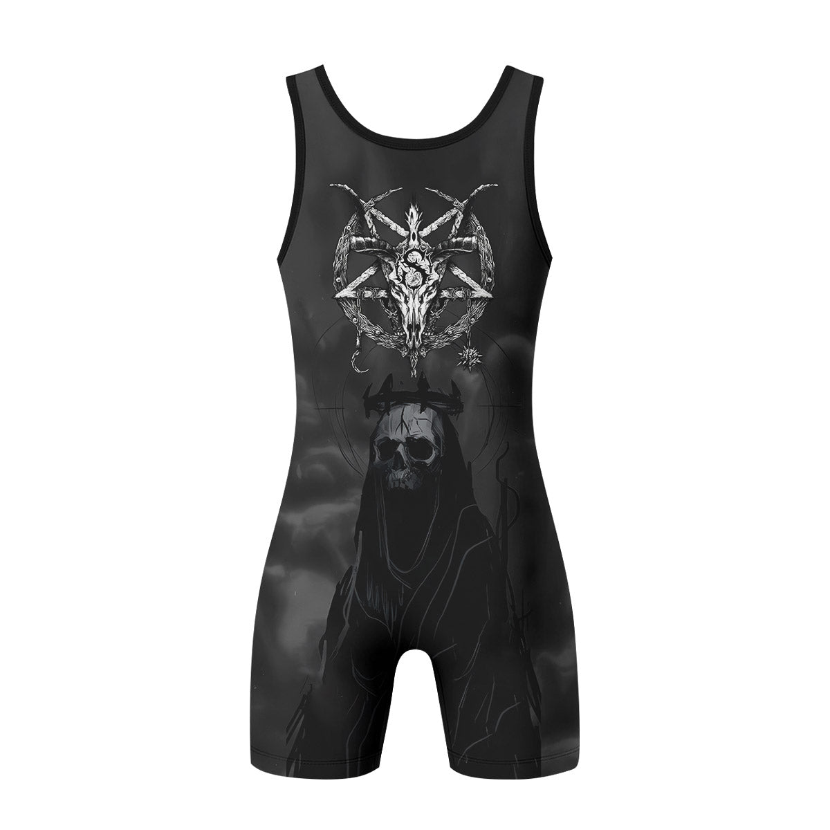 Throne of the Abyss Wrestling Singlet - back view mockup