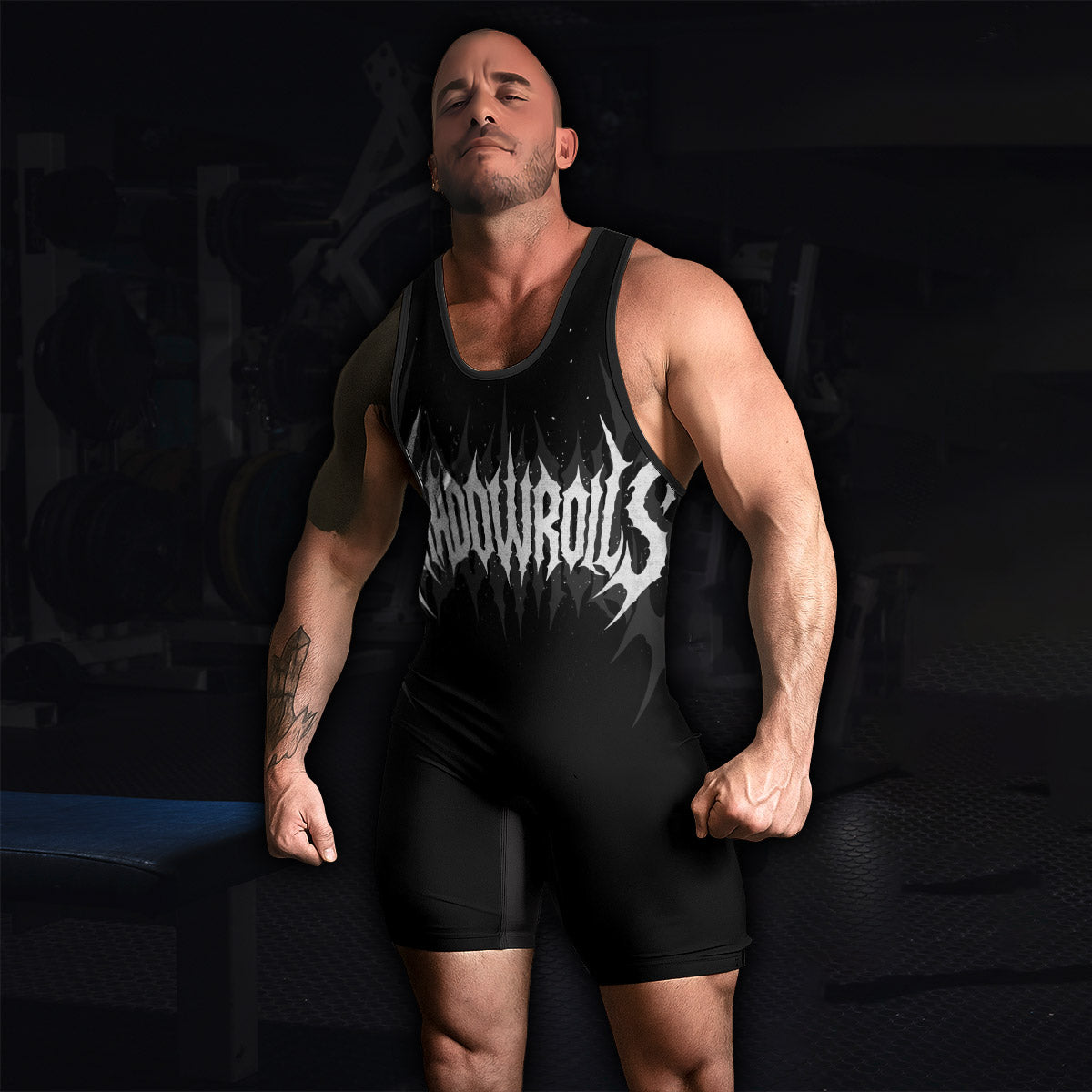 Throne of the Abyss Wrestling Singlet - men's lifestyle view