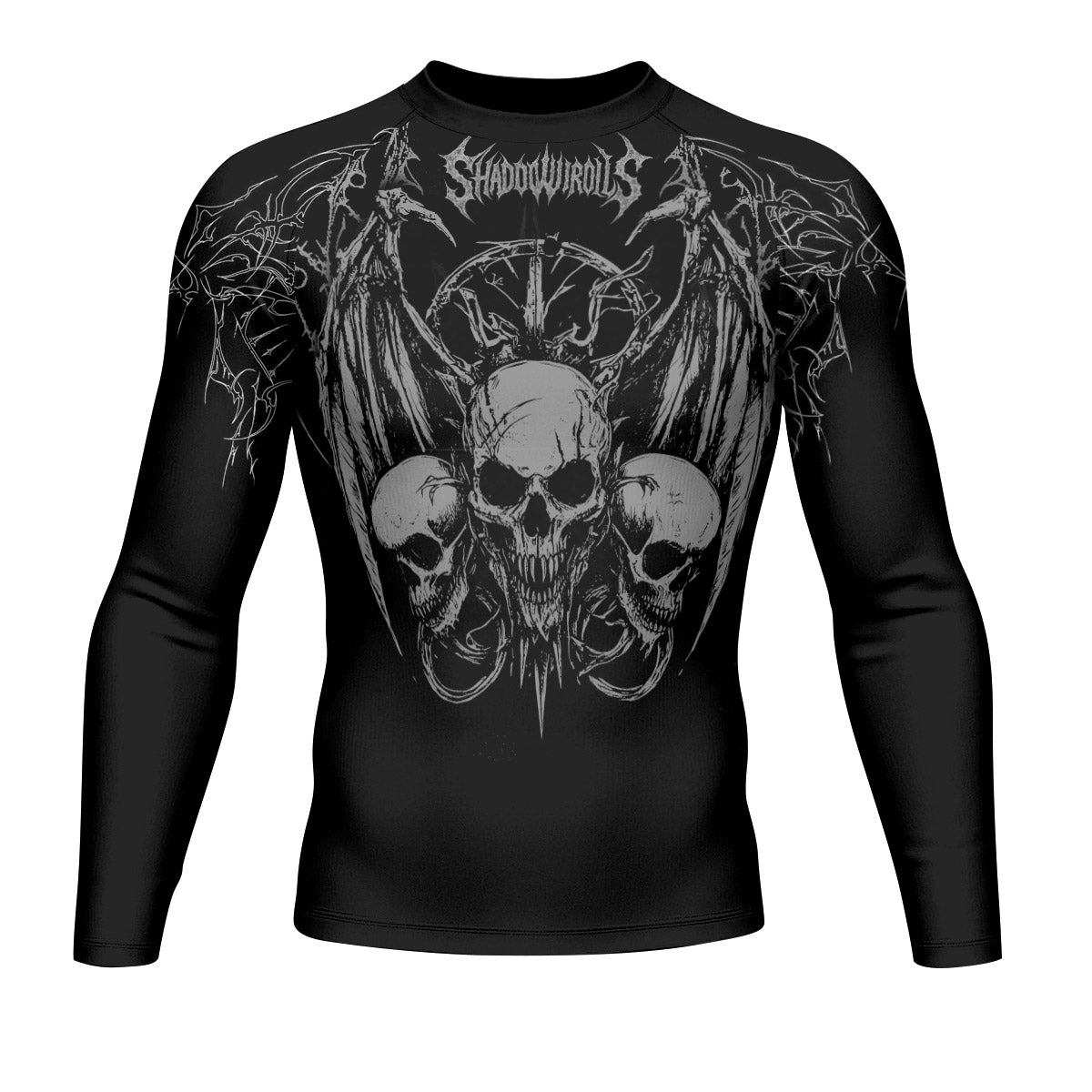 Throne of Thorns Men’s Long Sleeve Rash Guard - front view mockup