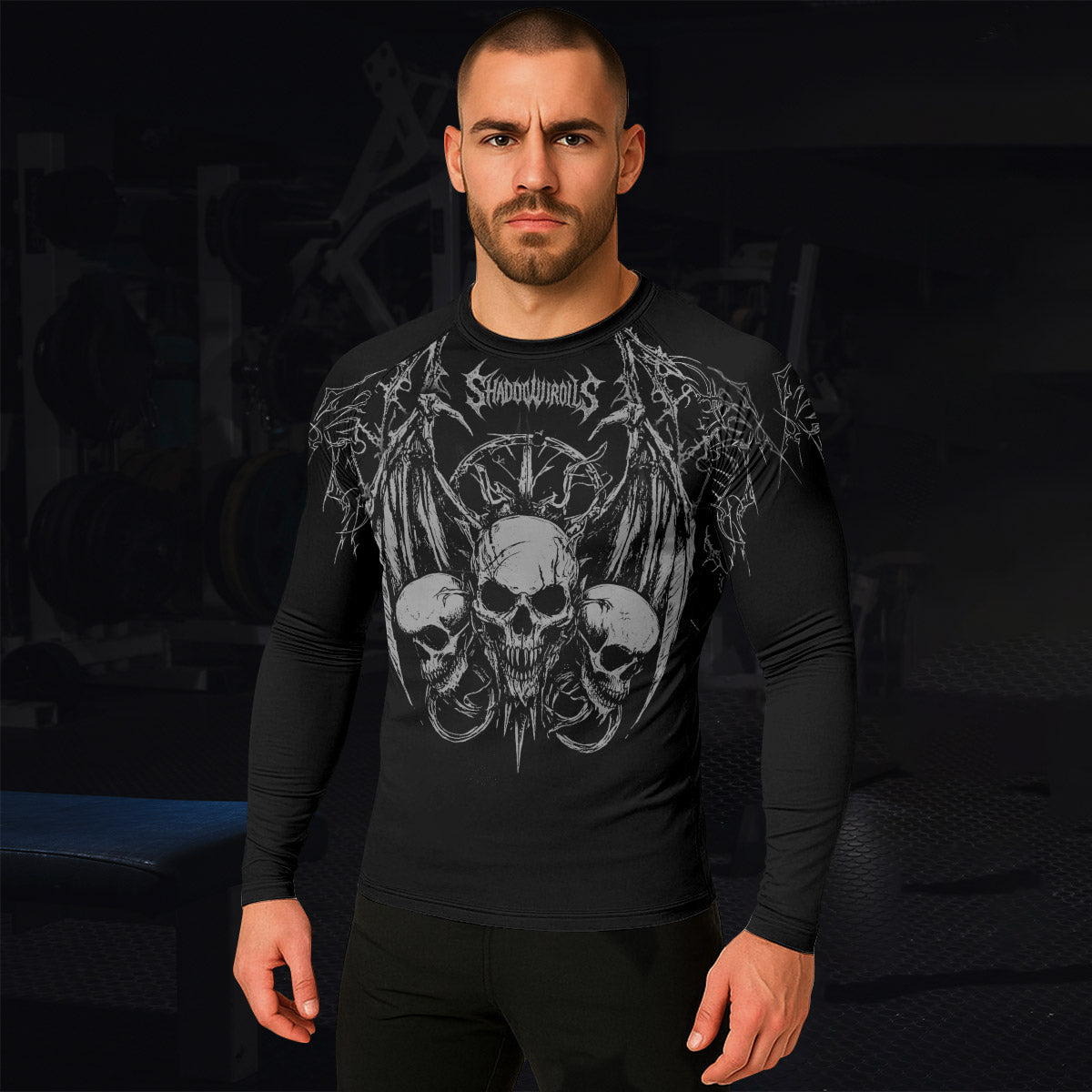 Throne of Thorns Men’s Long Sleeve Rash Guard - lifestyle view