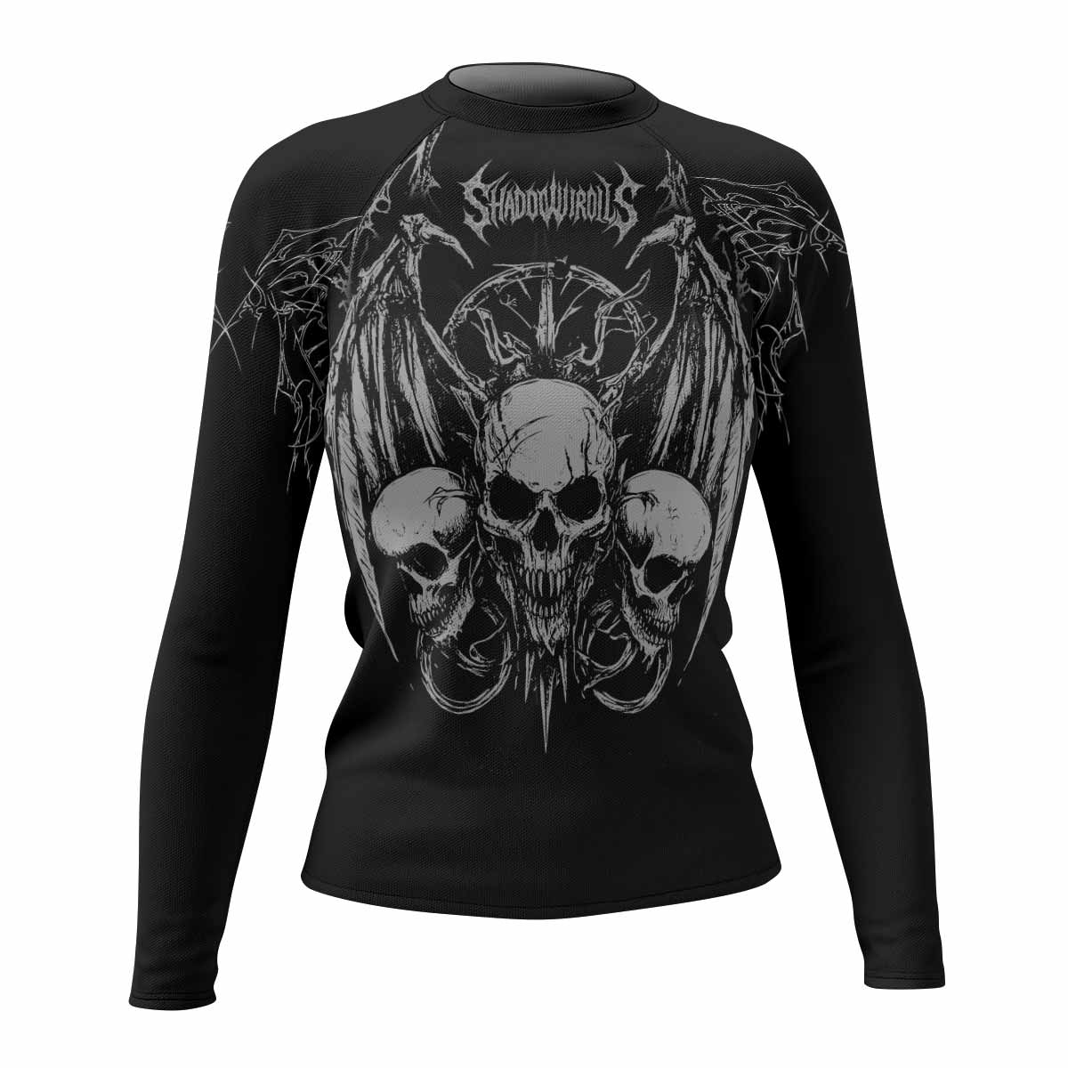 Throne of Thorns Women’s Long Sleeve Rash Guard - front view mockup