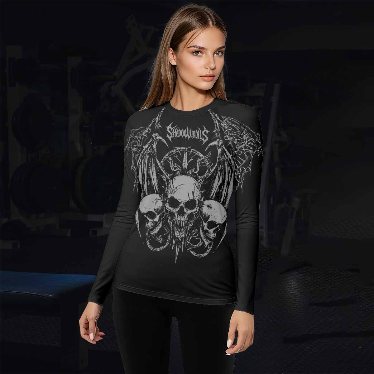 Throne of Thorns Women’s Long Sleeve Rash Guard - lifestyle view