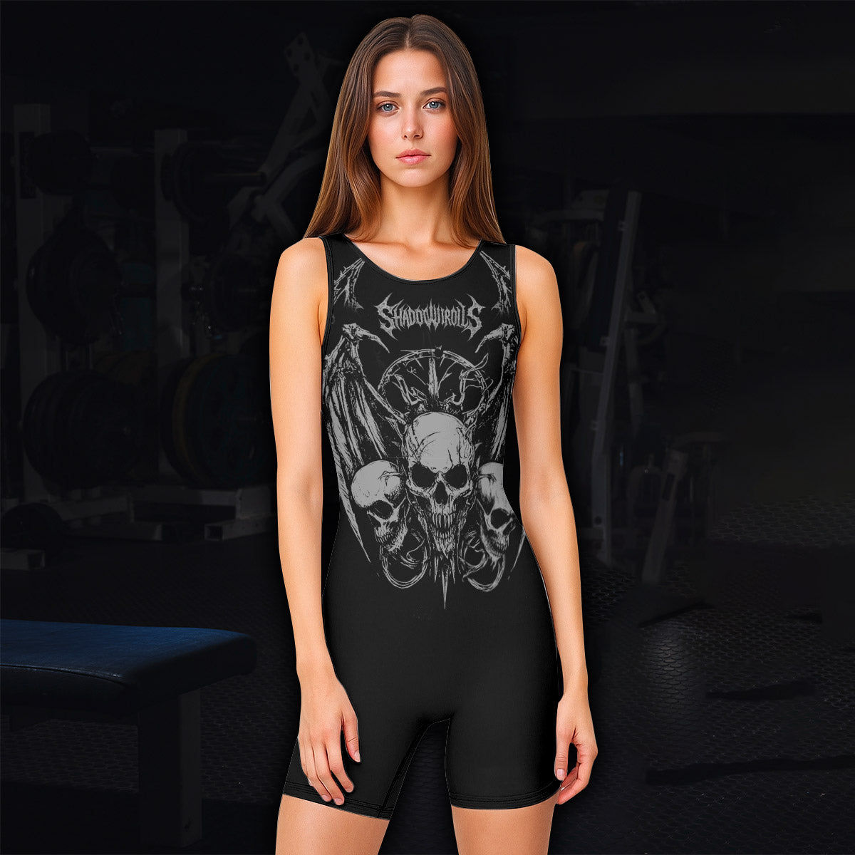 Throne of Thorns Wrestling Singlet - women's lifestyle view