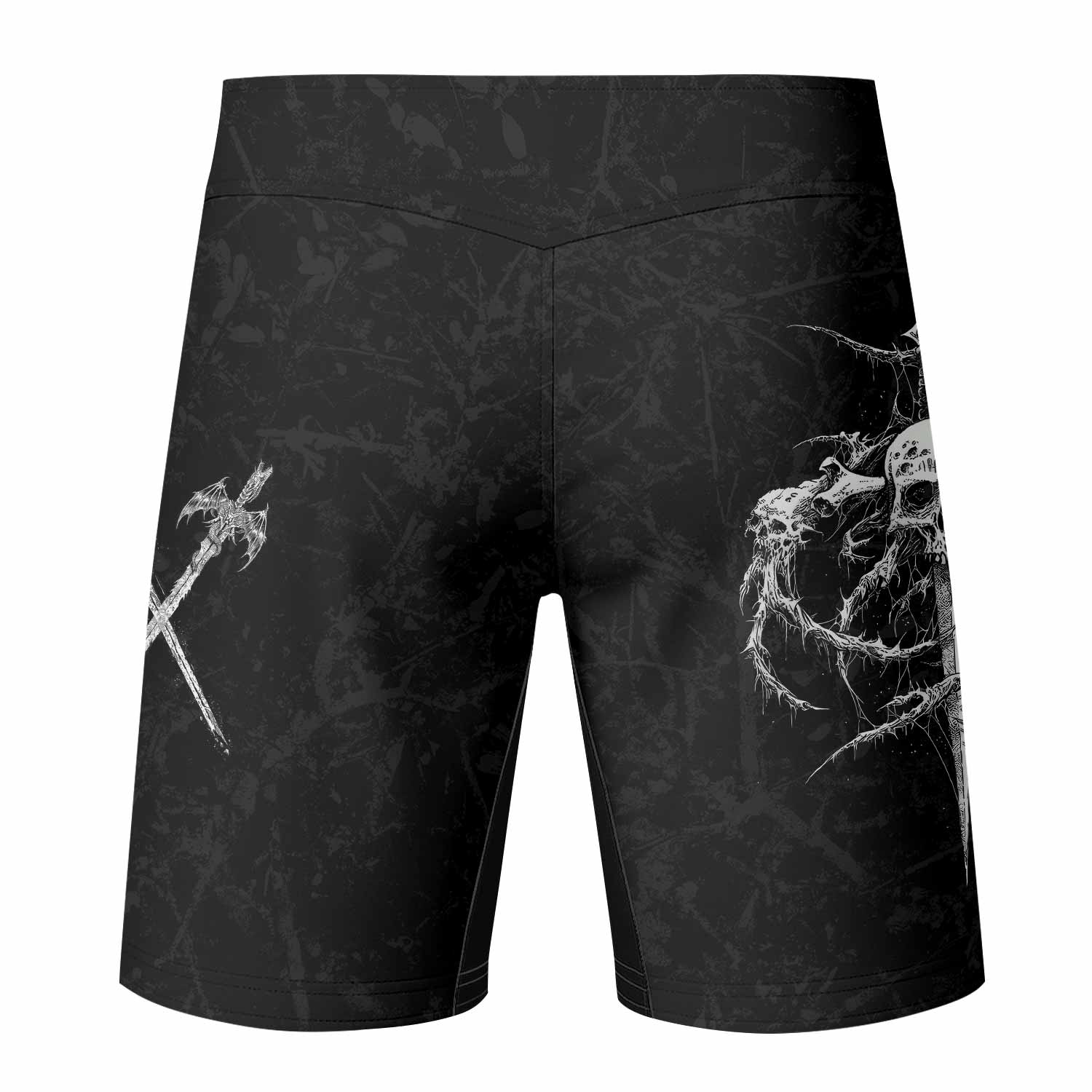 Throne Pierced Fight Shorts Back