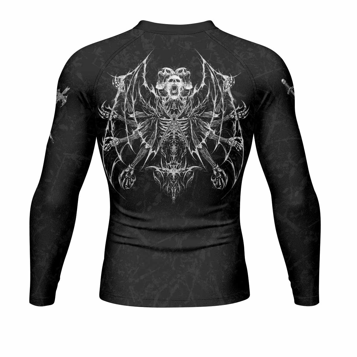 Throne Pierced Men’s Long Sleeve Rash Guard - back view mockup