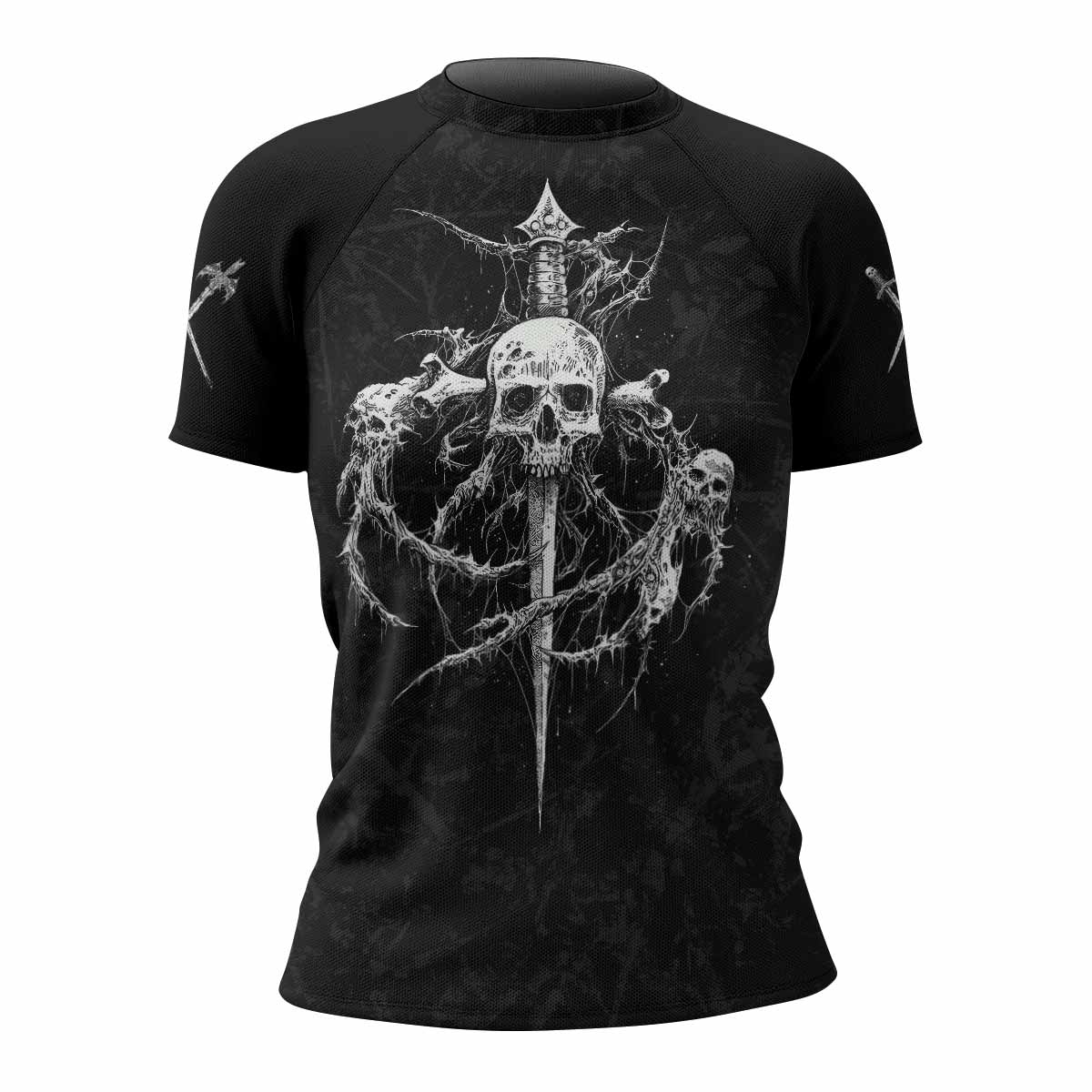 Throne Pierced Women’s Short Sleeve Rash Guard - front view mockup