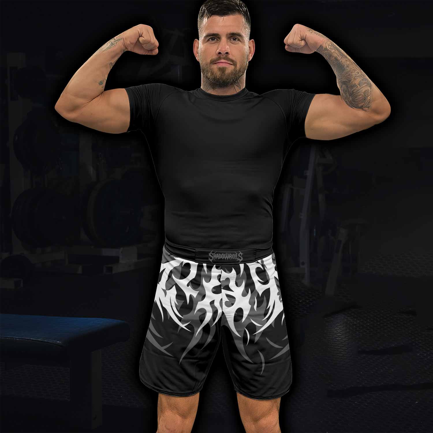 Tribal Inferno Fight Shorts - lifestyle view
