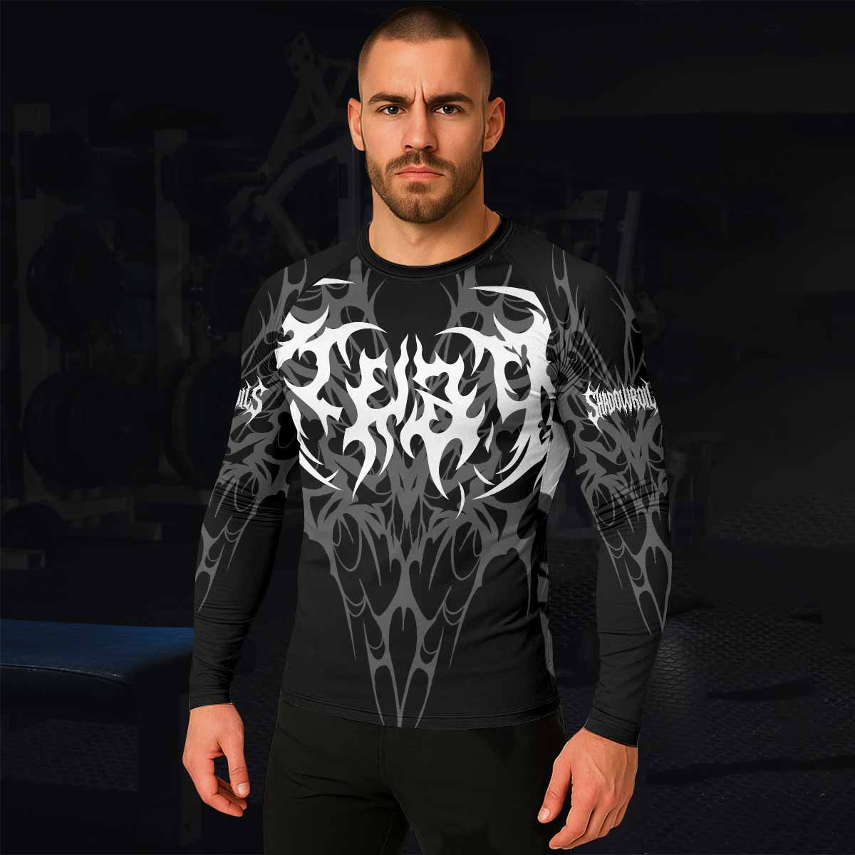 Tribal Inferno Men's Rash Guard Long Sleeve - lifestyle view