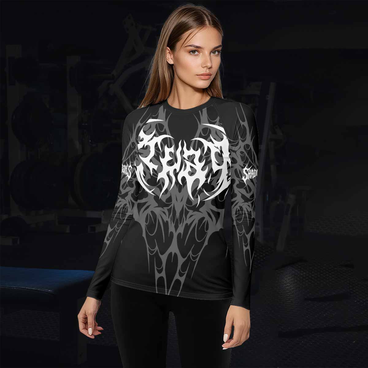 Tribal Inferno Women's Rash Guard Long Sleeve - lifestyle view