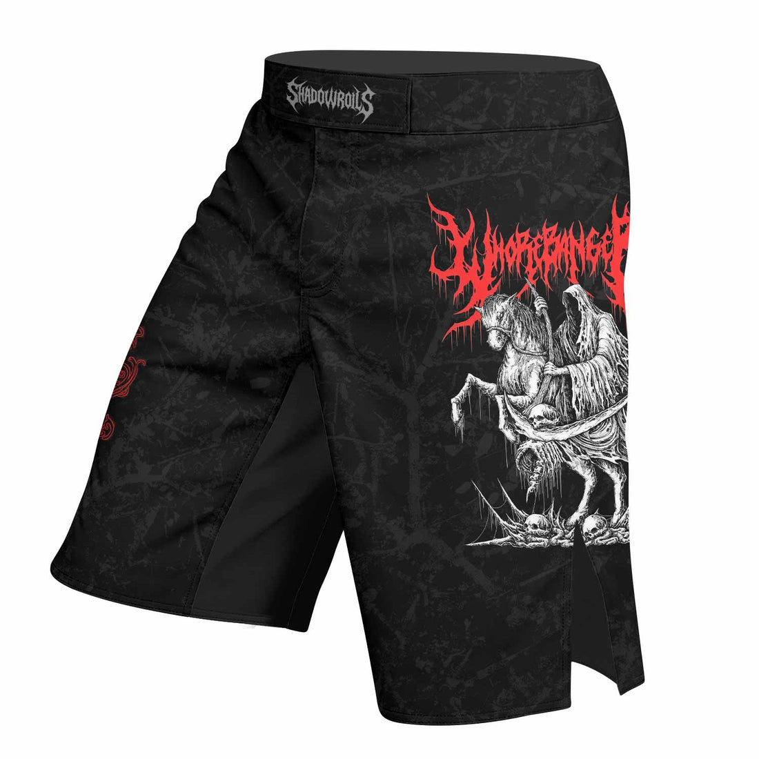 Trumpets of the End Fight Shorts – right side mockup