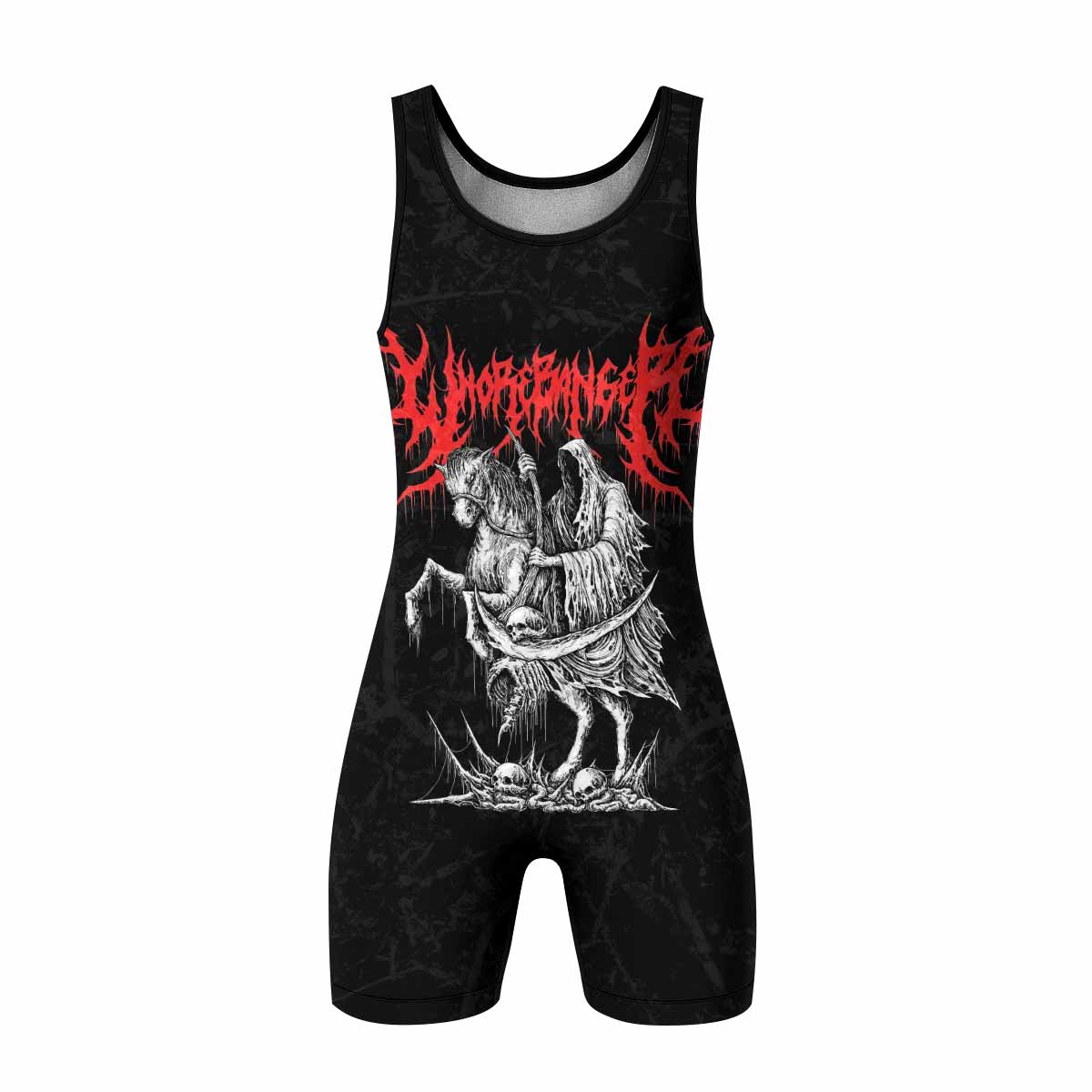 Trumpets of the End Wrestling Singlet - front view mockup