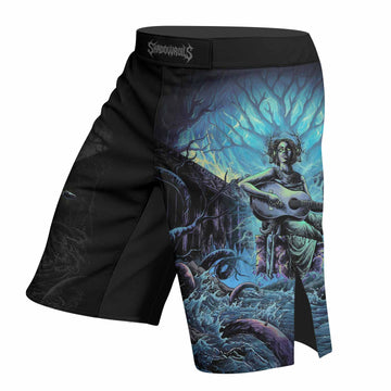 Vocal from the Abyss Fight Shorts - right side mockup