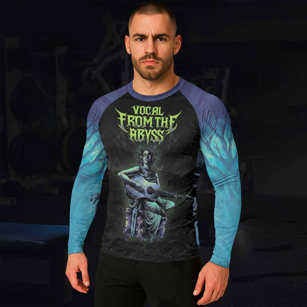Vocal from the Abyss Men's Rash Guard Long Sleeve - lifestyle view