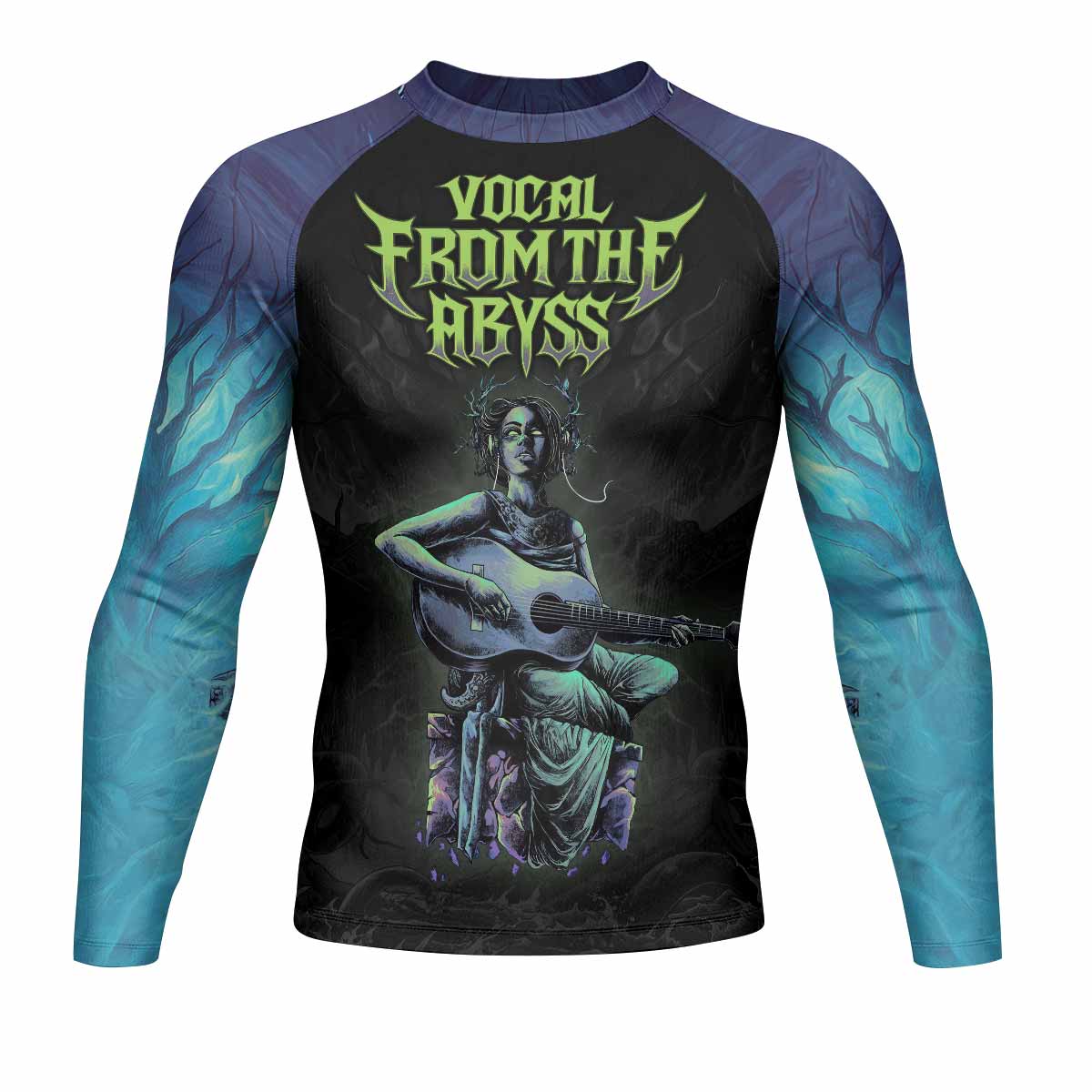 Vocal from the Abyss Men's Rash Guard Long Sleeve - front view mockup 