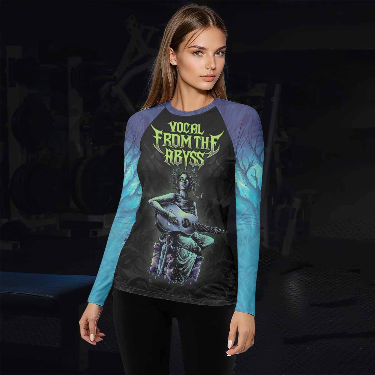 Vocal from the Abyss Women's Rash Guard Long Sleeve - lifestyle view